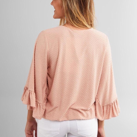 Willow & Root Swiss Dot V-Neck Blouse - Picture 3 of 7